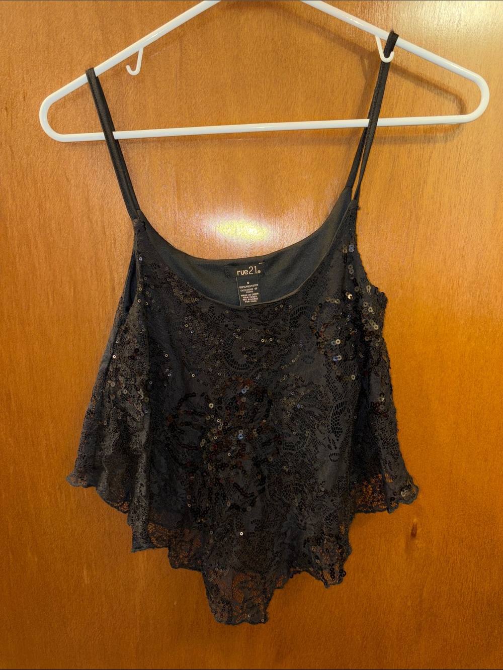 Rue21 Black Sequin Lace Camisole